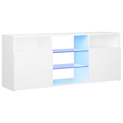 TV-Schrank mit LED-Leuchten Weiß 120x30x50 cm