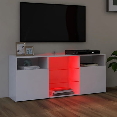 TV-Schrank mit LED-Leuchten Weiß 120x30x50 cm