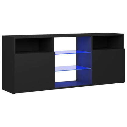 TV-Schrank mit LED-Leuchten Schwarz 120x30x50 cm