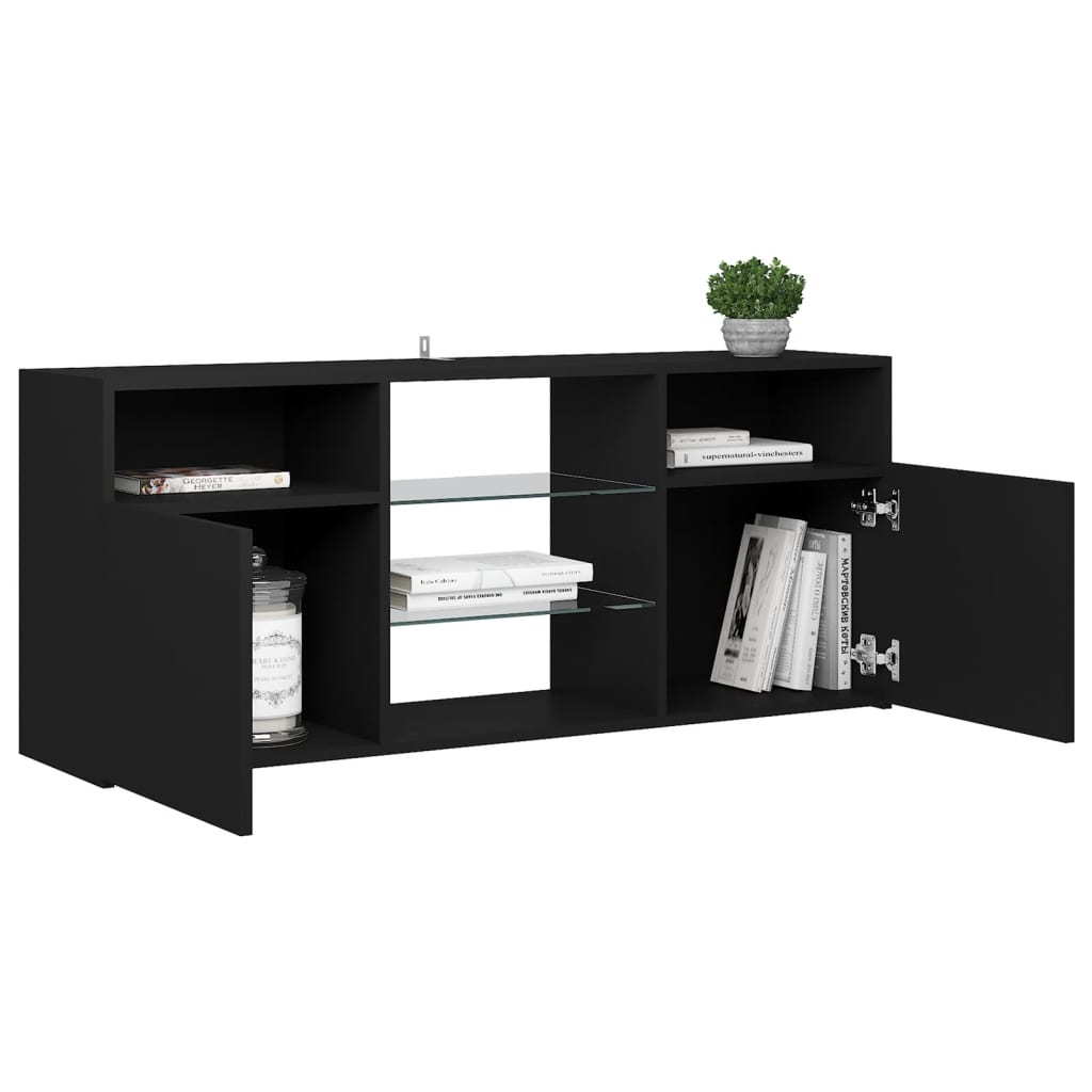 TV-Schrank mit LED-Leuchten Schwarz 120x30x50 cm