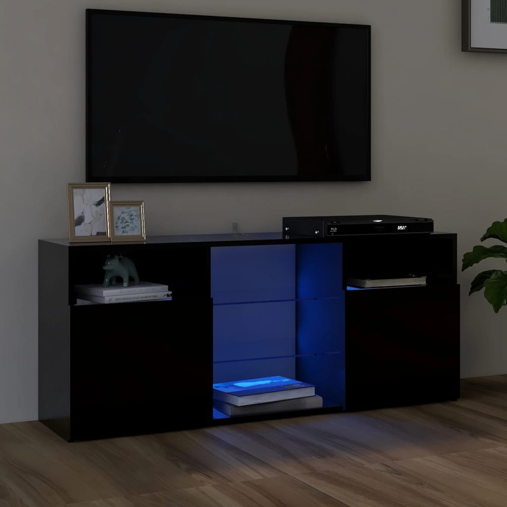 TV-Schrank mit LED-Leuchten Schwarz 120x30x50 cm