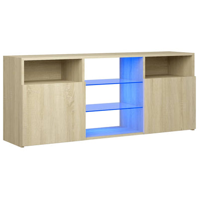 TV-Schrank mit LED-Leuchten Sonoma-Eiche 120x30x50 cm