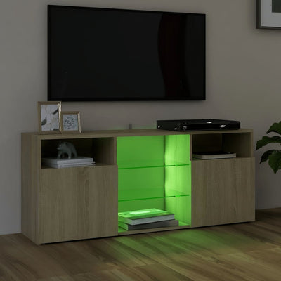 TV-Schrank mit LED-Leuchten Sonoma-Eiche 120x30x50 cm