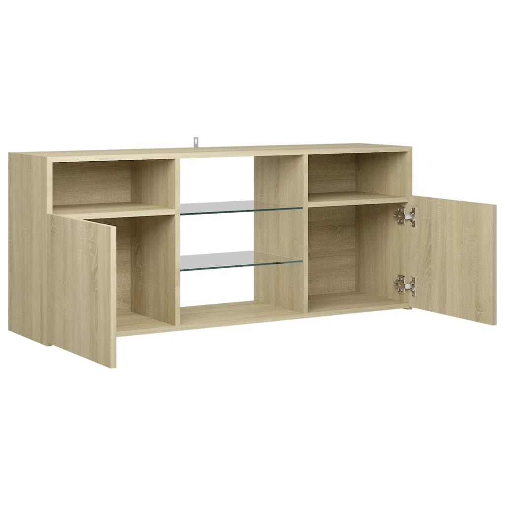 TV-Schrank mit LED-Leuchten Sonoma-Eiche 120x30x50 cm