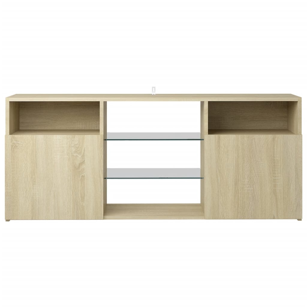 TV-Schrank mit LED-Leuchten Sonoma-Eiche 120x30x50 cm