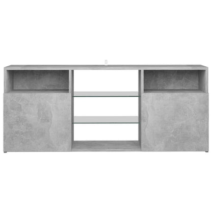 TV-Schrank mit LED-Leuchten Betongrau 120x30x50 cm