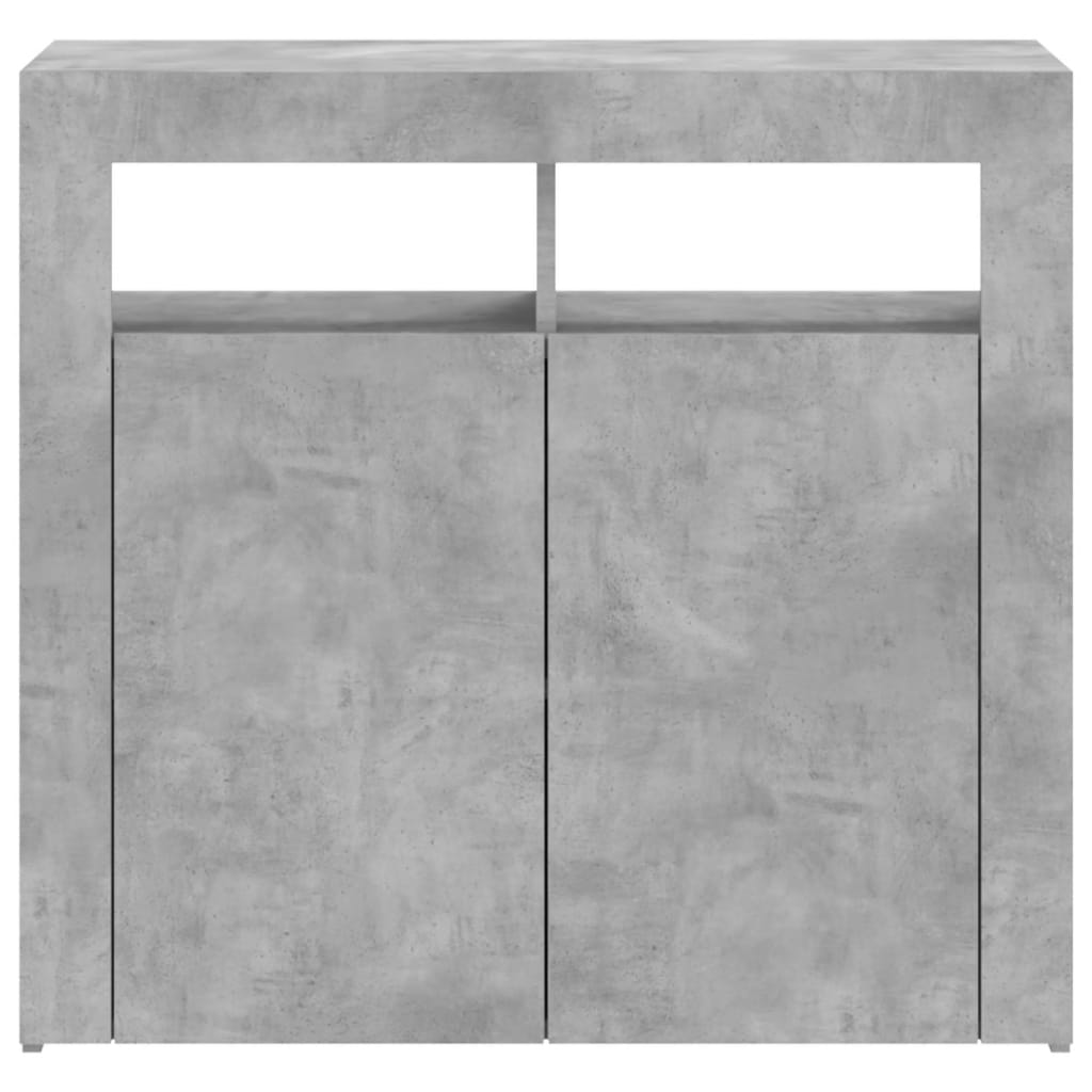 Sideboard mit LED-Leuchten Betongrau 80x35x75 cm