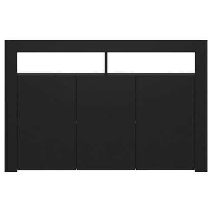 Sideboard mit LED-Leuchten Schwarz 115,5x30x75 cm