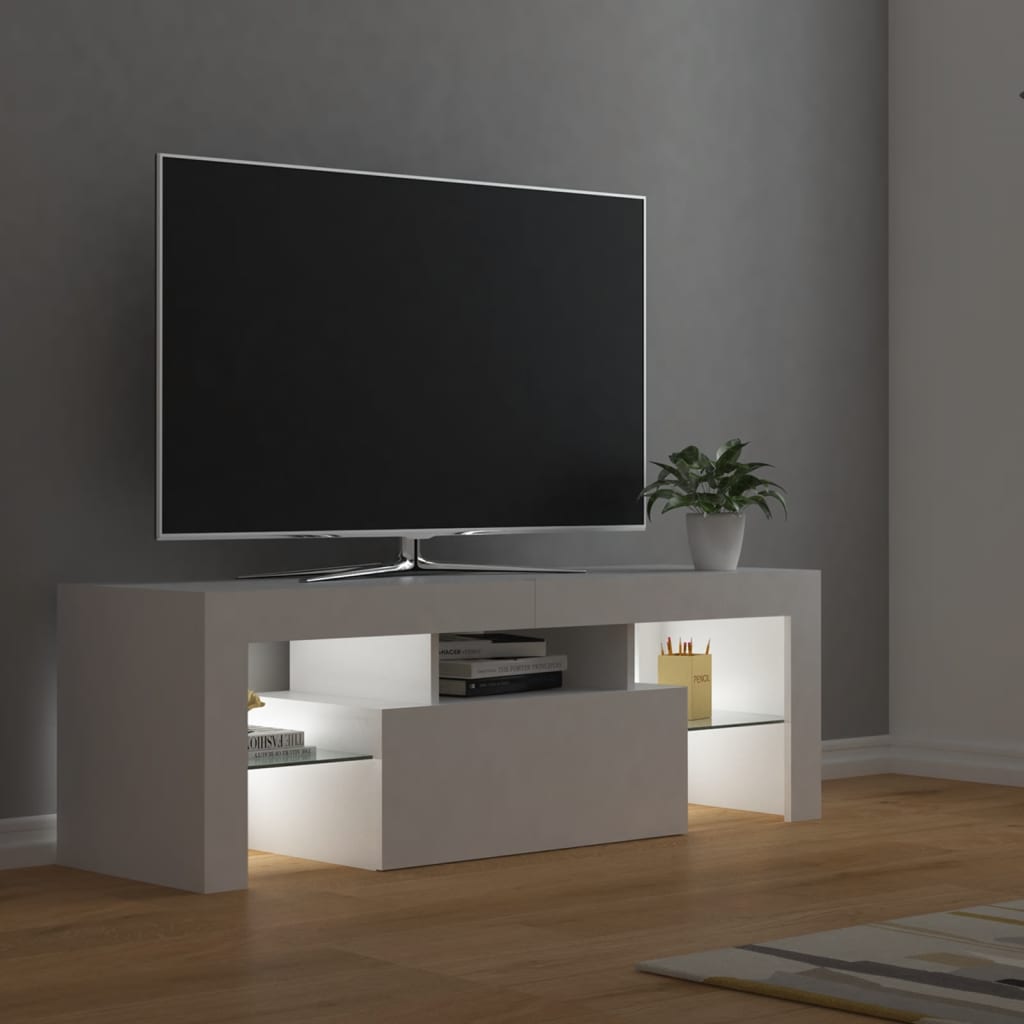 TV-Schrank mit LED-Leuchten Weiß 120x35x40 cm