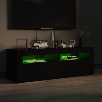 TV-Schrank mit LED-Leuchten Schwarz 120x35x40 cm