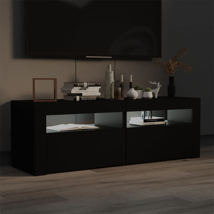 TV-Schrank mit LED-Leuchten Schwarz 120x35x40 cm