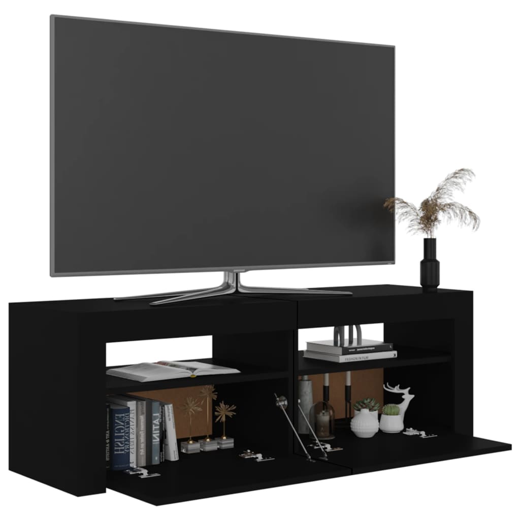 TV-Schrank mit LED-Leuchten Schwarz 120x35x40 cm