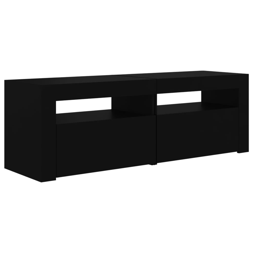 TV-Schrank mit LED-Leuchten Schwarz 120x35x40 cm