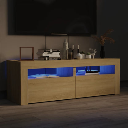 TV-Schrank mit LED-Leuchten Sonoma-Eiche 120x35x40 cm