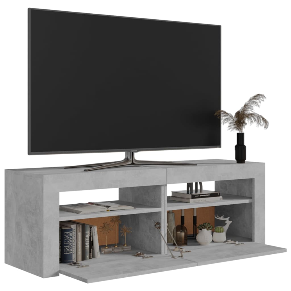 TV-Schrank mit LED-Beleuchtung Betongrau 120x35x40 cm