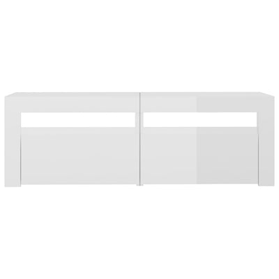 TV-Schrank mit LED-Leuchten Hochglanz-Weiß 120x35x40 cm