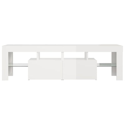 TV-Schrank mit LED-Beleuchtung Hochglanz-Weiß 140x36,5x40 cm