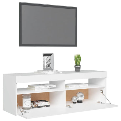 TV-Schrank mit LED-Leuchten Weiß 120x35x40 cm