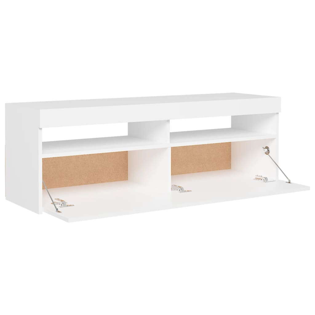 TV-Schrank mit LED-Leuchten Weiß 120x35x40 cm