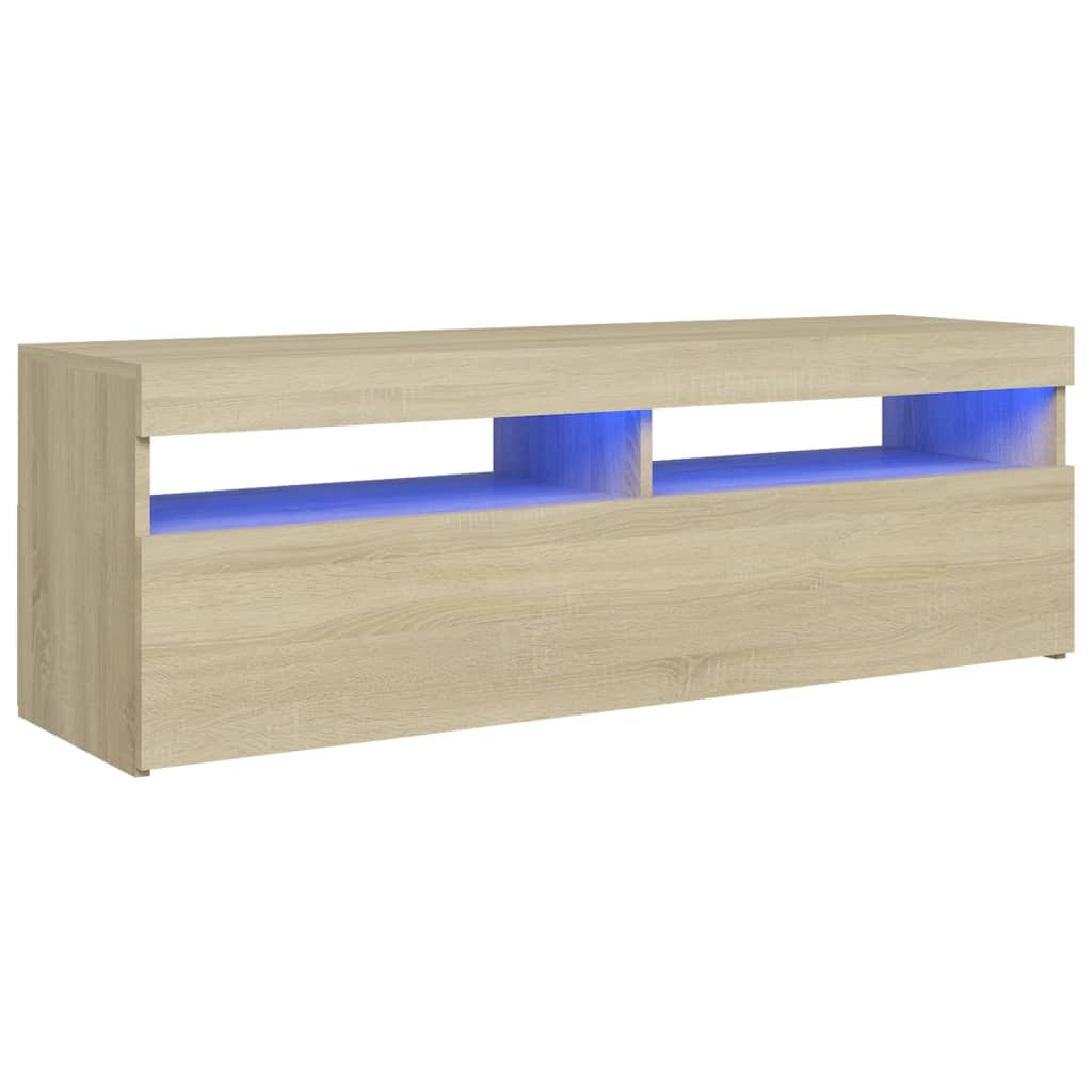 TV-Schrank mit LED-Leuchten Sonoma-Eiche 120x35x40 cm