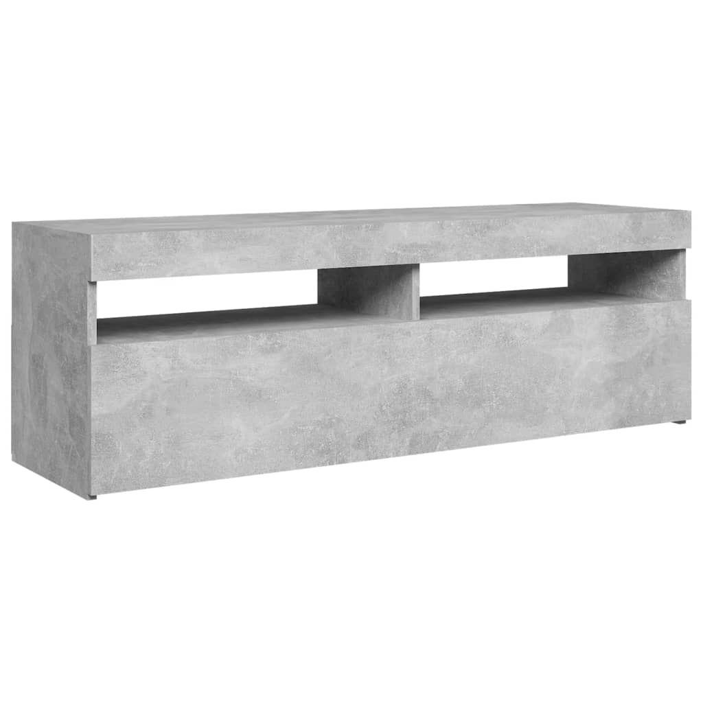 TV-Schrank mit LED-Beleuchtung Betongrau 120x35x40 cm