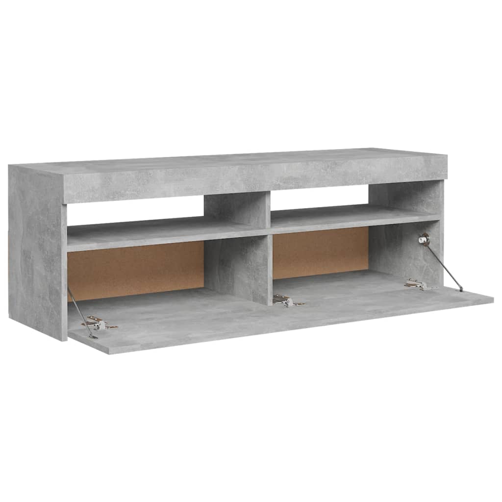 TV-Schrank mit LED-Beleuchtung Betongrau 120x35x40 cm