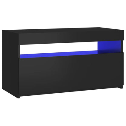 TV-Schrank mit LED-Leuchten Schwarz 75x35x40 cm