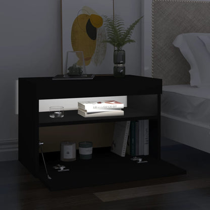 TV-Schränke LED-Leuchten 2 Stk. Schwarz 60x35x40cm