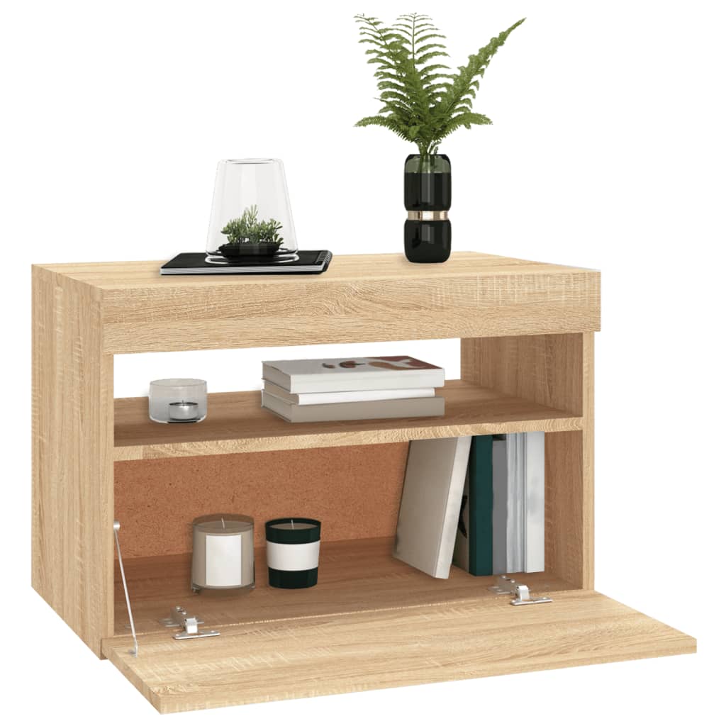 TV-Schrank mit LED-Leuchten Sonoma-Eiche 60x35x40 cm