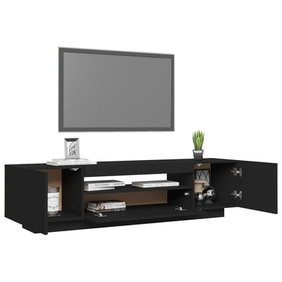 TV-Schrank mit LED-Leuchten Schwarz 160x35x40 cm