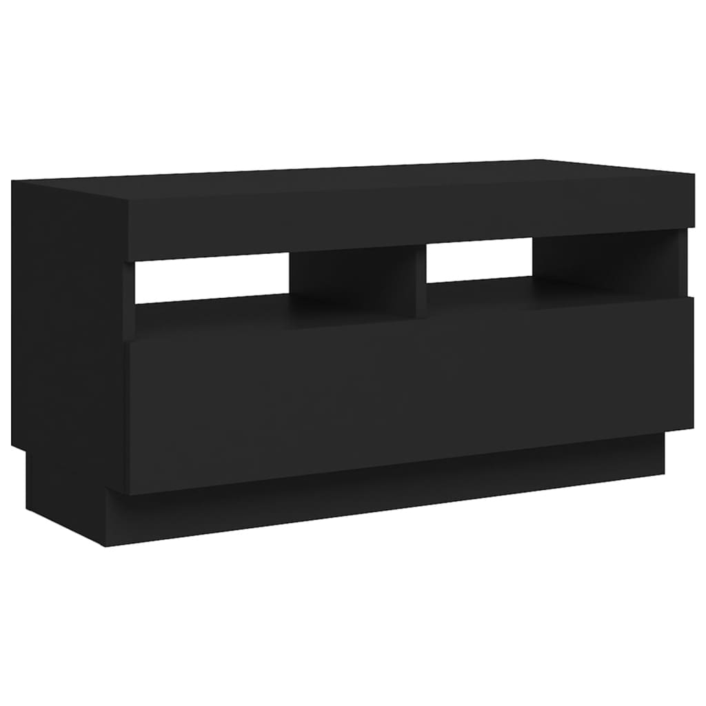 TV-Schrank mit LED-Leuchten Schwarz 80x35x40 cm