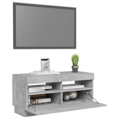 TV-Schrank mit LED-Beleuchtung Betongrau 80x35x40 cm