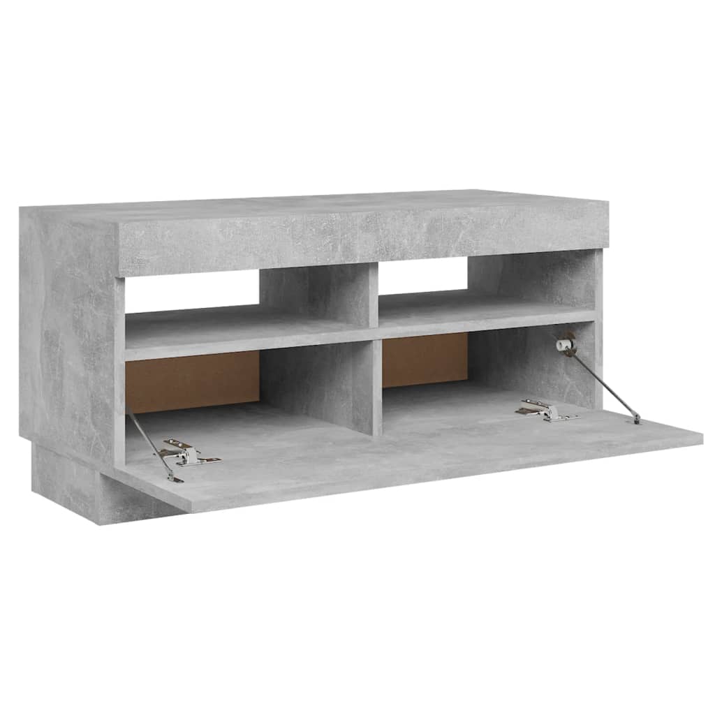 TV-Schrank mit LED-Beleuchtung Betongrau 80x35x40 cm