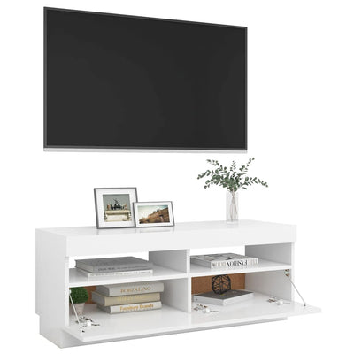 TV-Schrank mit LED-Leuchten Weiß 100x35x40 cm