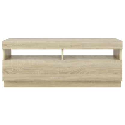 TV-Schrank mit LED-Leuchten Sonoma-Eiche 100x35x40 cm