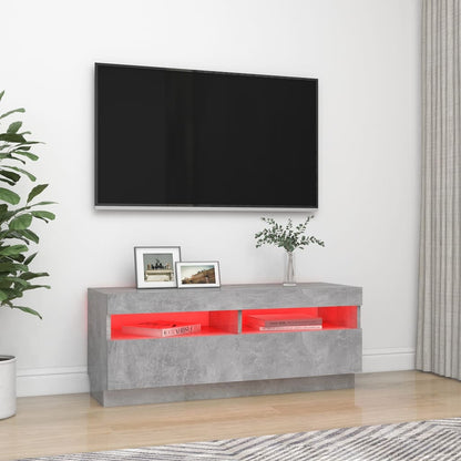 TV-Schrank mit LED-Beleuchtung Betongrau 100x35x40 cm