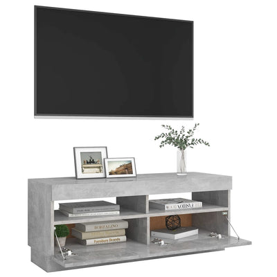 TV-Schrank mit LED-Beleuchtung Betongrau 100x35x40 cm