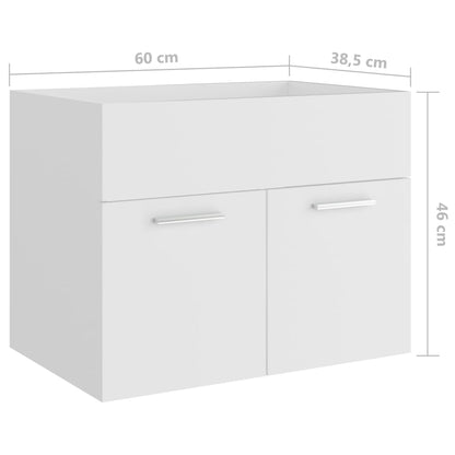 Waschbeckenunterschrank Weiß 60x38,5x46 cm Holzwerkstoff