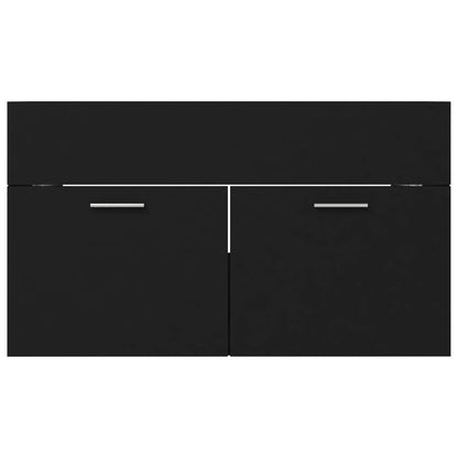 Waschbeckenunterschrank Schwarz 80x38,5x46 cm Holzwerkstoff