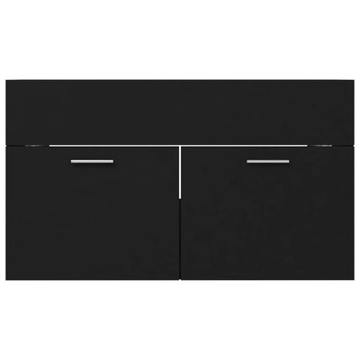 Waschbeckenunterschrank Schwarz 80x38,5x46 cm Holzwerkstoff