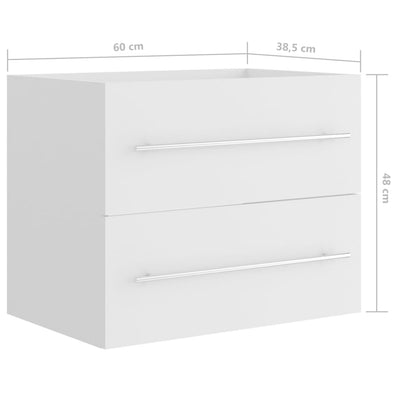 Waschbeckenunterschrank Weiß 60x38,5x48 cm Holzwerkstoff