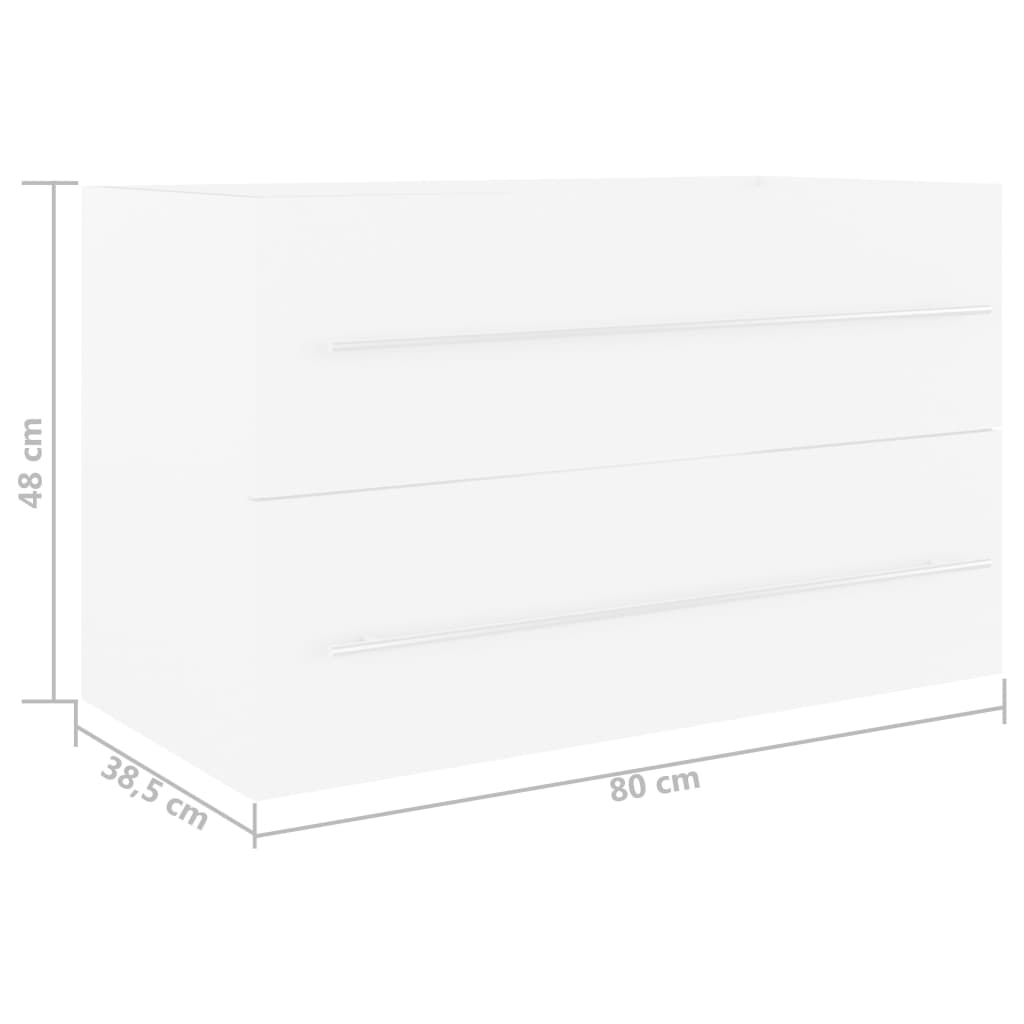 Waschbeckenunterschrank Weiß 80x38,5x48 cm Holzwerkstoff