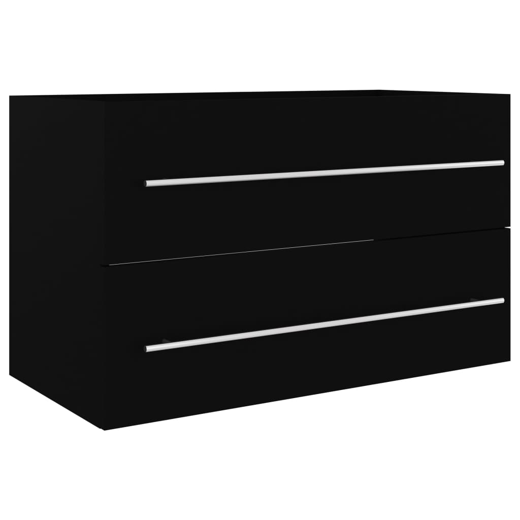 Waschbeckenunterschrank Schwarz 80x38,5x48 cm Holzwerkstoff