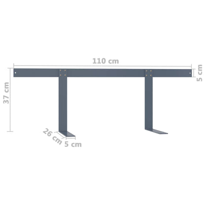 Rückenlehne für Palettensofa Hellgrau 110 cm Eisen