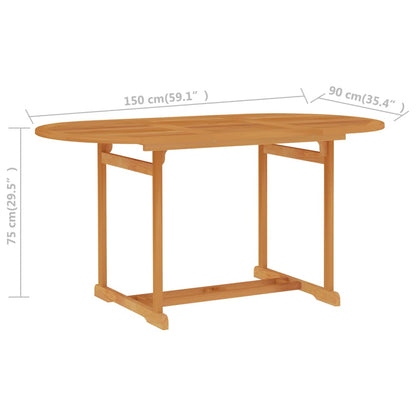 5-tlg. Garten-Essgruppe Massivholz Teak