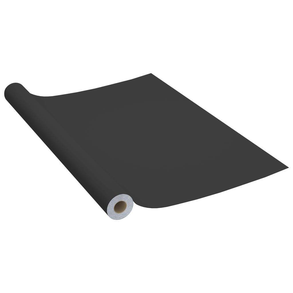 Möbelfolien Selbstklebend 2 Stk. Schwarz 500x90 cm PVC