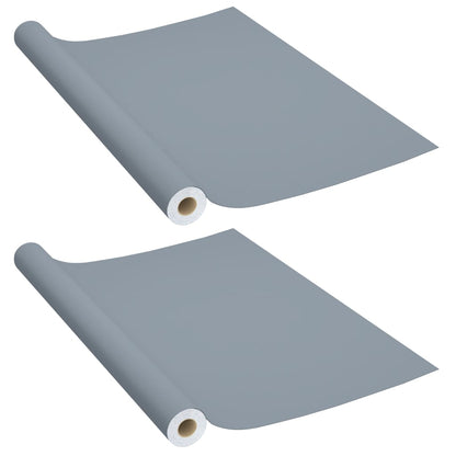 Möbelfolien Selbstklebend 2 Stk. Grau 500x90 cm PVC