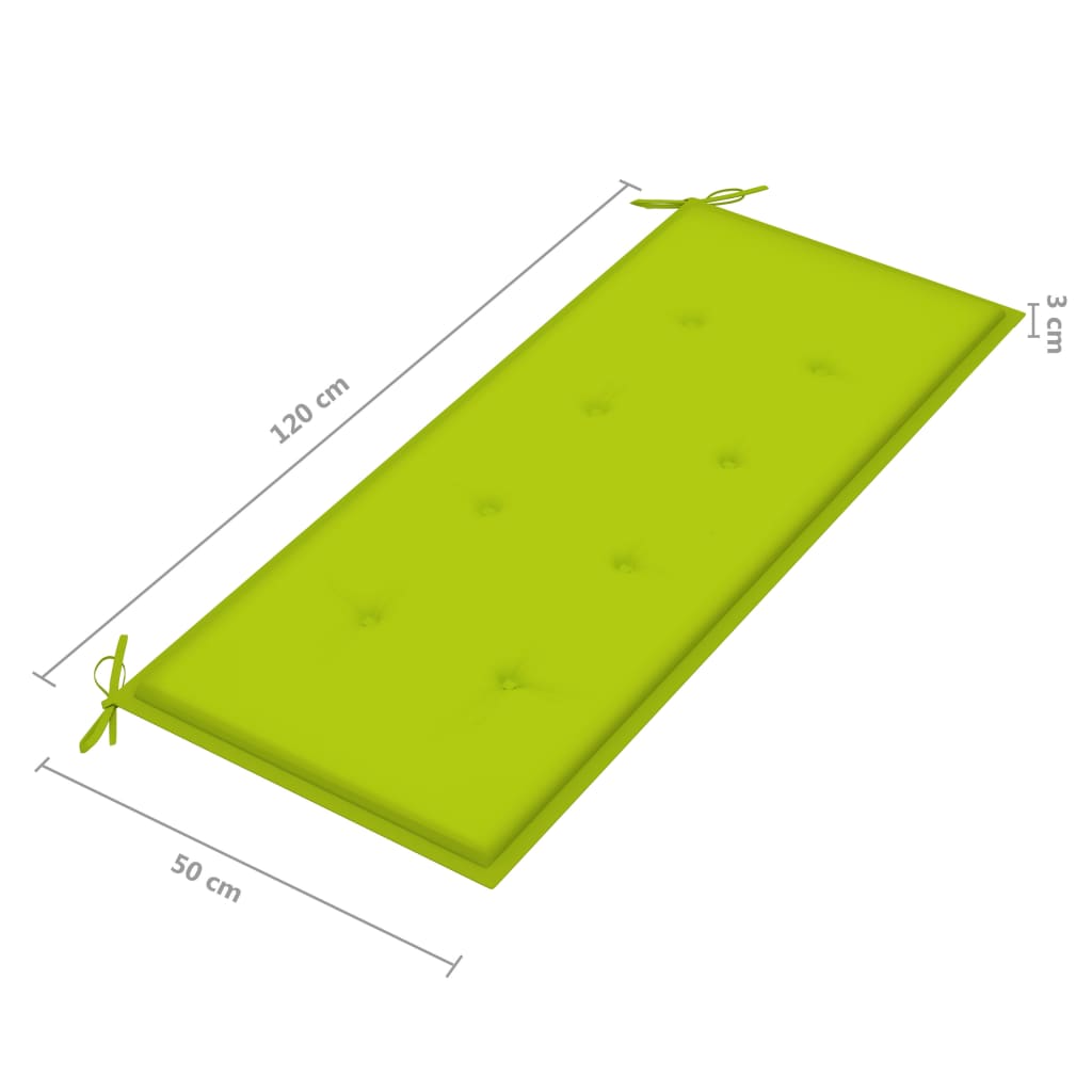 2-Sitzer-Gartenbank mit Auflage 120 cm Massivholz Eukalyptus