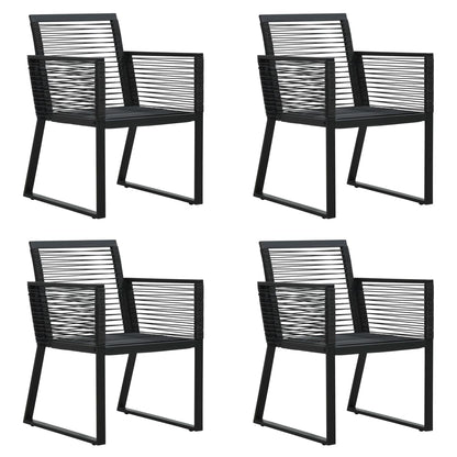 5-tlg. Garten-Essgruppe PVC Rattan Schwarz