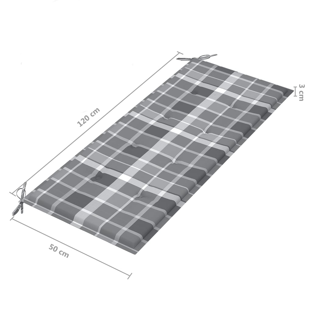 Gartenbank mit Auflage 120 cm Bambus